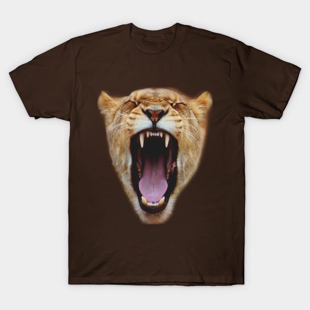 Lion Face Roar T-Shirt by byfab